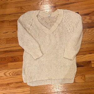 Cream Knit Club Monaco V-Neck Sweater